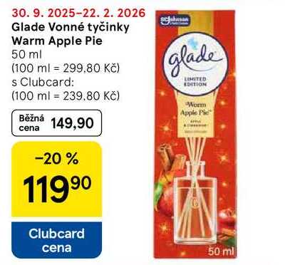 Glade Vonné tyčinky Warm Apple Pie, 50 ml