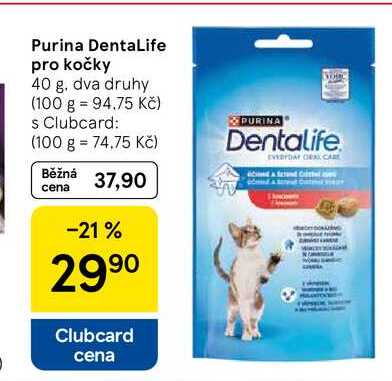Purina DentaLife pro kočky, 40 g. dva druhy 