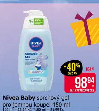Nivea Baby sprchový gel pro jemnou koupel 450 ml 