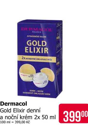 Dermacol Gold Elixir denní a noční krém 2x 50 ml 
