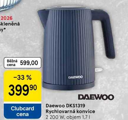 Daewoo DKS1319 Rychlovarná konvice 2 200 W, objem 1.7 l