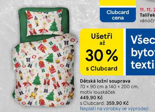 Dětská ložní souprava, 70 x 90 cm a 140 x 200 cm, motiv louskáček  