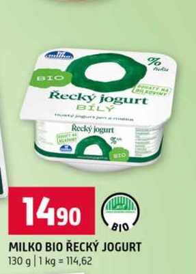 MILKO BIO ŘECKÝ JOGURT 130 g