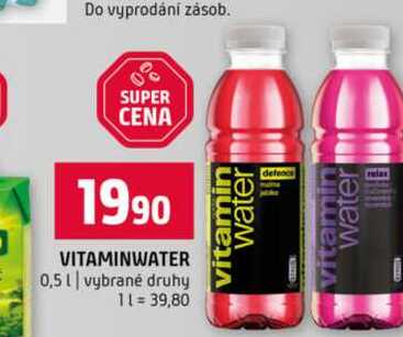 VITAMINWATER 0,5l vybrané druhy 