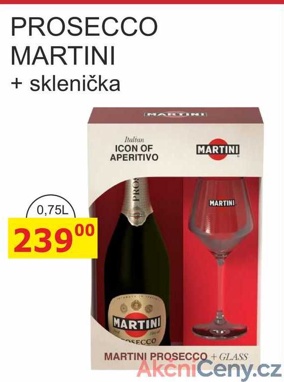 PROSECCO MARTINI + sklenička 0,75L