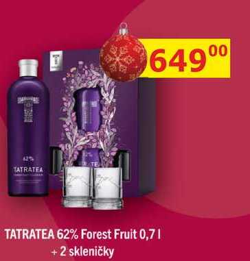 TATRATEA 62% Forest Fruit 0,7l + 2 skleničky 
