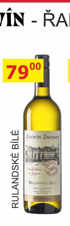 ZNOVÍN ZNOJMO RULANDSKÉ BÍLÉ VÍNO 0,75l