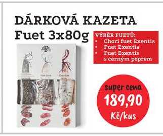 DÁRKOVÁ KAZETA Fuet 3x80g VYBER FUETU: Chori fuet Exentis Fuet Exentis Fuet Exentis s černým pepřem