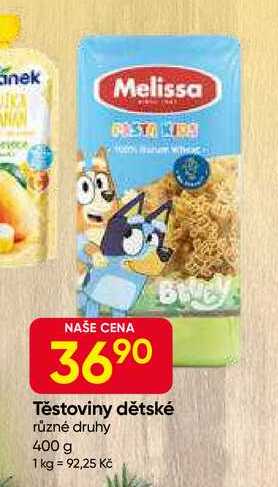 Melissa Těstoviny dětské různé druhy 400 g
