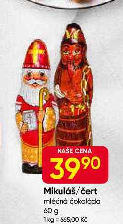 Mikuláš/čert mléčná čokoláda 60 g
