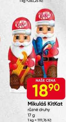 Mikuláš KitKat různé druhy 17 g