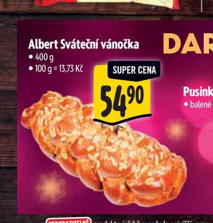 Albert Sváteční vánočka  400 g