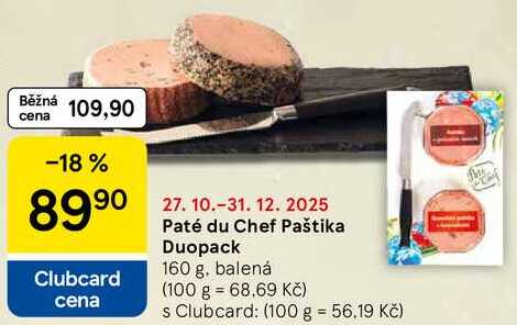 Paté du Chef Paštika Duopack, 160 g