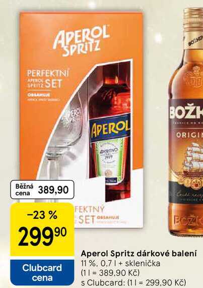 Aperol Spritz dárkové balení 11 %, 0.7 l + sklenička 