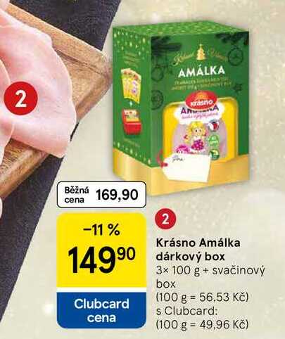 Krásno Amálka  dárkový box, 3x 100 g + svačinový box 