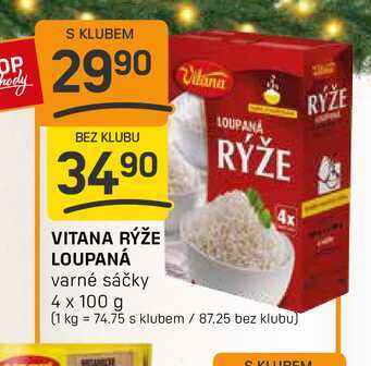 VITANA RÝŽE LOUPANÁ varné sáčky 4 x 100 g 