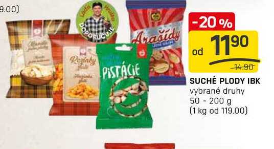 SUCHÉ PLODY IBK vybrané druhy 50-200 g