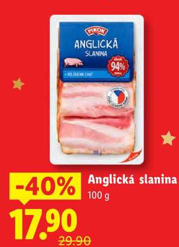 Anglická slanina, 100 g 