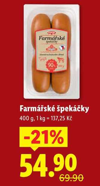 Farmářské špekáčky, 400 g