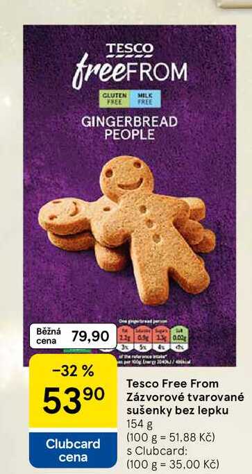 Tesco Free From Zázvorové tvarované sušenky bez lepku, 154 g 