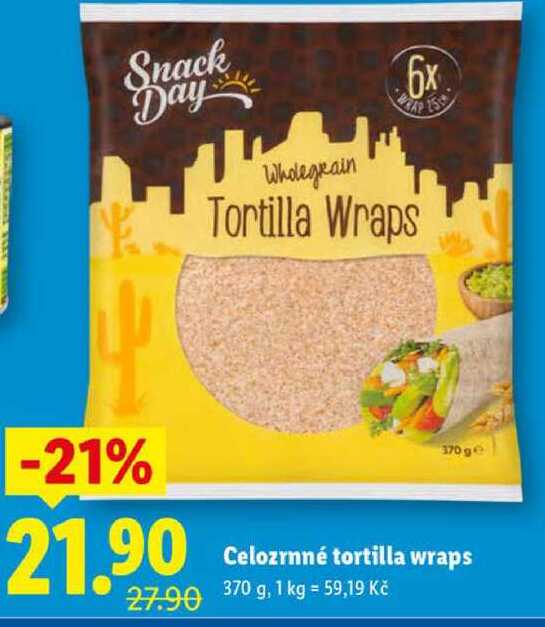 Celozrnné tortilla wraps, 370 g