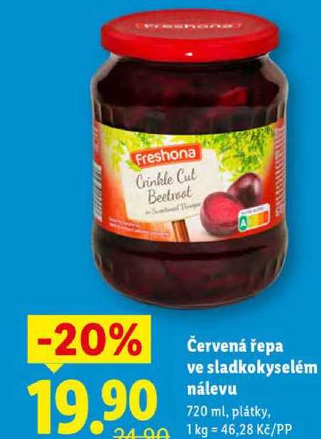 Červená řepa ve sladkokyselém nálevu, 720 ml