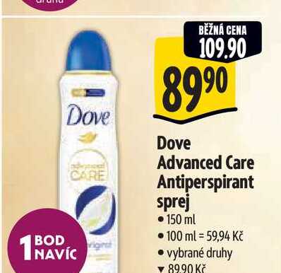 Dove Advanced Care Antiperspirant sprej 150 ml