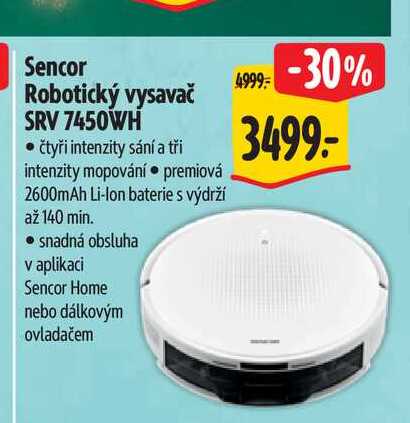 Sencor Robotický vysavač SRV 7450WH