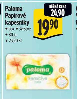 Paloma Papírové kapesníky box 3vrstvé 80 ks