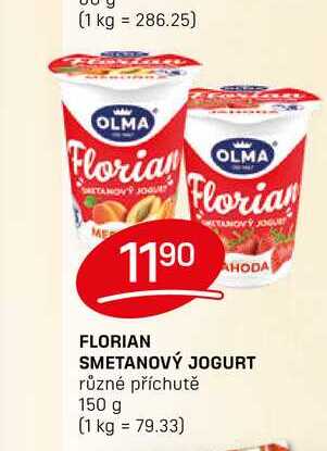 FLORIAN SMETANOVÝ JOGURT různé příchutě 150 g