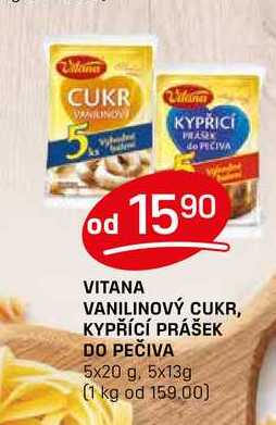 VITANA VANILINOVÝ CUKR, KYPŘÍCÍ PRÁŠEK DO PEČIVA 5x20 g, 5x13g