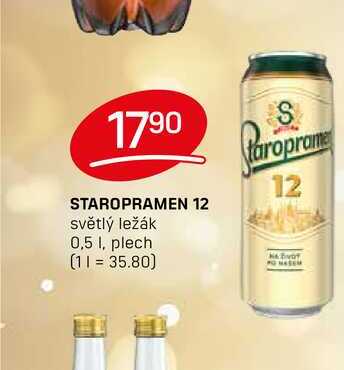 STAROPRAMEN 12 světlý ležák 0,5 l, plech