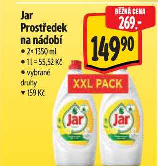 Jar Prostředek na nádobí, 2x 1350 ml