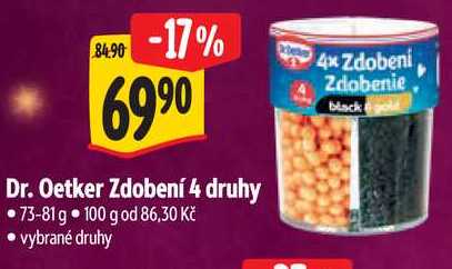 Dr. Oetker Zdobení 4 druhy, 73-81 g
