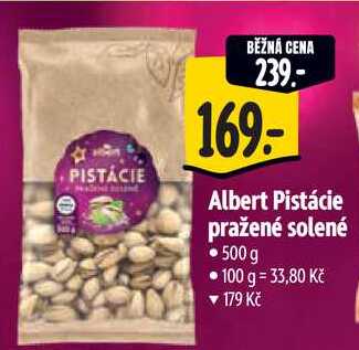 Albert Pistácie pražené solené, 500 G