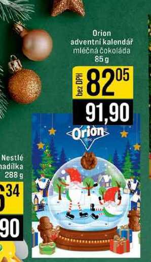 Orion adventní kalendář mléčná čokoláda 85 g