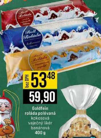 Goldfein roláda polévaná kokosová vaječný likér banánová 400 g 