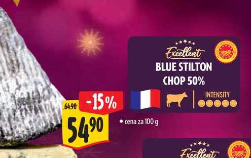  Excellent BLUE STILTON CHOP 50%  100 g
