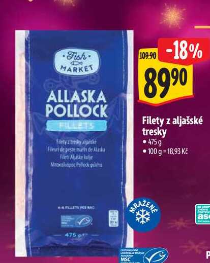 Filety z aljašské tresky 475g