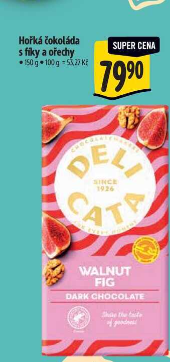 Hořká čokoláda s fíky a ořechy 150 g  