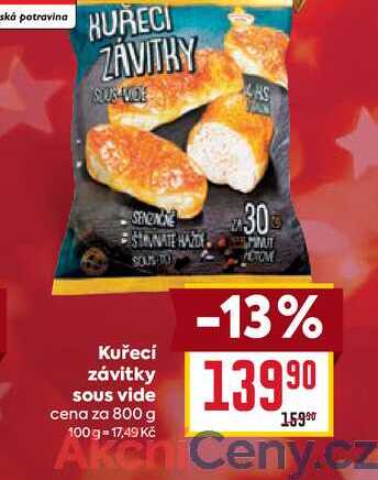 Kuřecí závitky sous vide cena za 800 g 