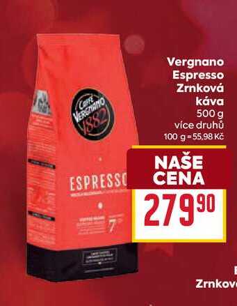 Vergnano Espresso Zrnková Káva 500 g 