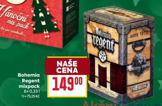 Bohemia regent mixpack 6x0,33l