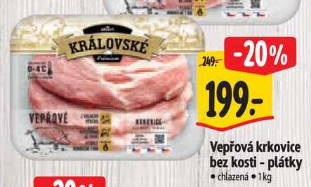 Vepřová krkovice bez kosti - plátky, 1 kg