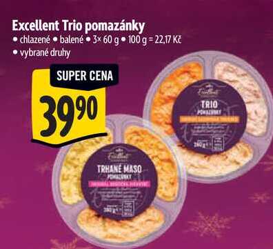 Excellent Trio pomazánky, 3x 60 g