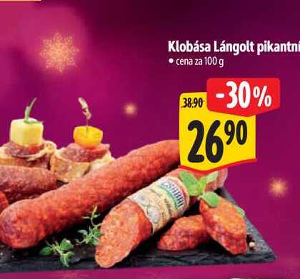 Klobása Lángolt pikantní, cena za 100 g
