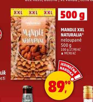 MANDLE XXL NATURALIA neloupané, 500 g 