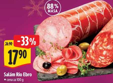 Salám Rio Ebro, cena za 100 g