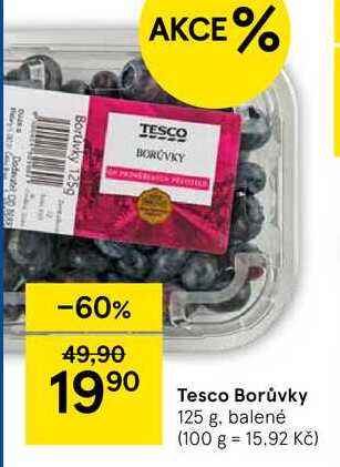 Tesco Borůvky, 125 g, balené 
