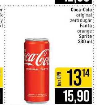 Coca-Cola original zero sugar Fanta orange Sprite 330ml